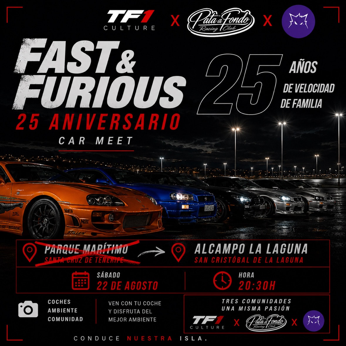 Cartel de Fast & Furious 25 Aniversario Car Meet